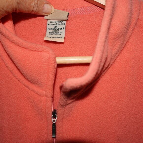 LL Bean Lycra Spandex Flannel Vest Size 2X Zip Front Two front pockets Pumpkin - Picture 2 of 16